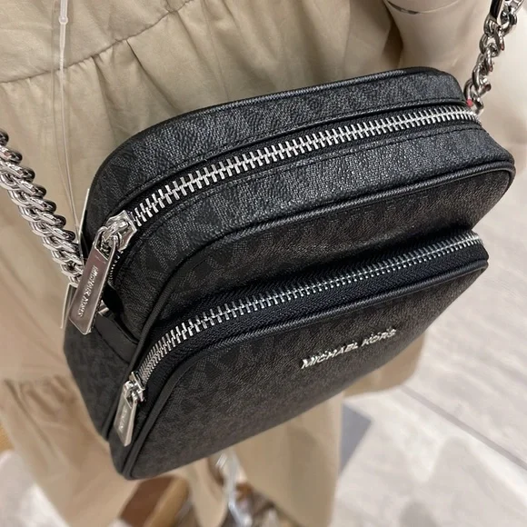 Michael Kors Jet Set Flight Crossbody Black NS - Picture 15 of 16